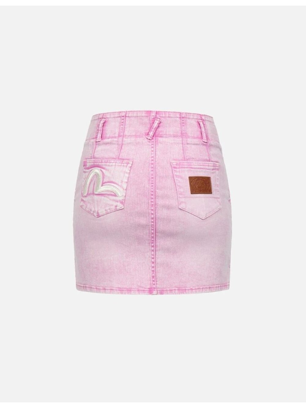 Evisu Seagull Embroidery Fuchsia Denim Skirt Size 29